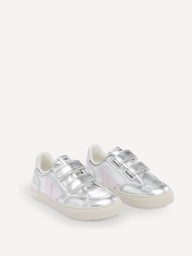 Veja Small Silver V-12 Trainers - Image 3 of 3