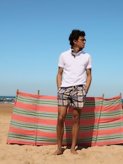 Barbour® Neutral/Navy Staple Tartan Swim Shorts - Image 2 of 2