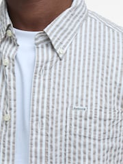 Barbour® Stone 100% Cotton Cresswell Seersucker Summer Fit Shirt - Image 5 of 6
