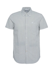 Barbour® Stone 100% Cotton Cresswell Seersucker Summer Fit Shirt - Image 6 of 6