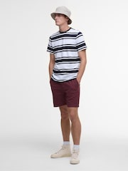 Barbour® Burgundy Red Washed Oxford Relaxed 100% Cotton Shorts - Image 1 of 4