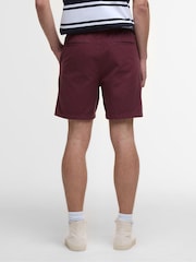 Barbour® Burgundy Red Washed Oxford Relaxed 100% Cotton Shorts - Image 2 of 4