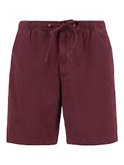 Barbour® Burgundy Red Washed Oxford Relaxed 100% Cotton Shorts - Image 4 of 4