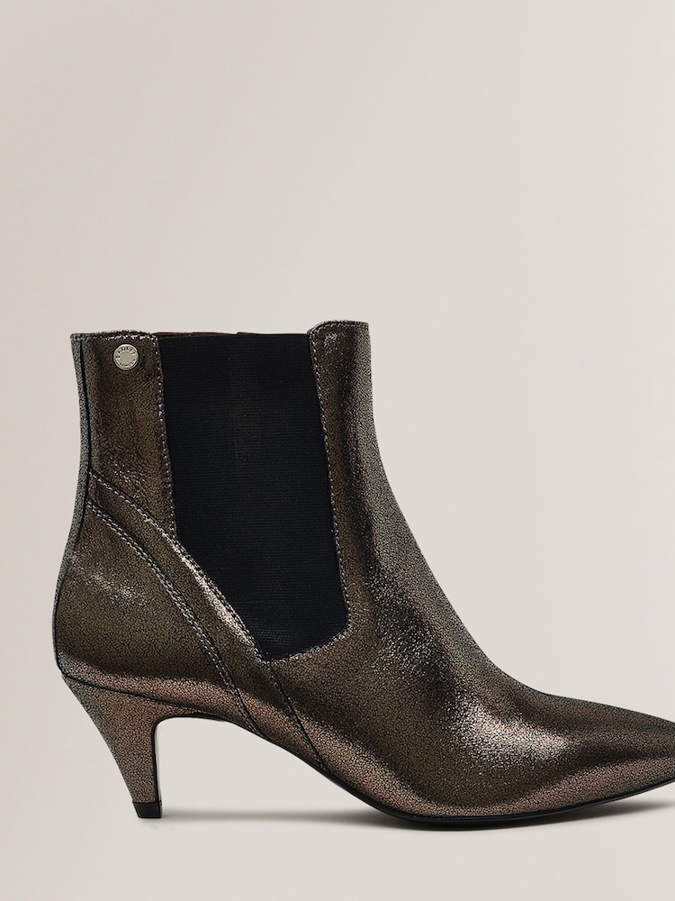 Radley London Metallic Silver Point Street Cone Heeled Booties - Image 2 of 4