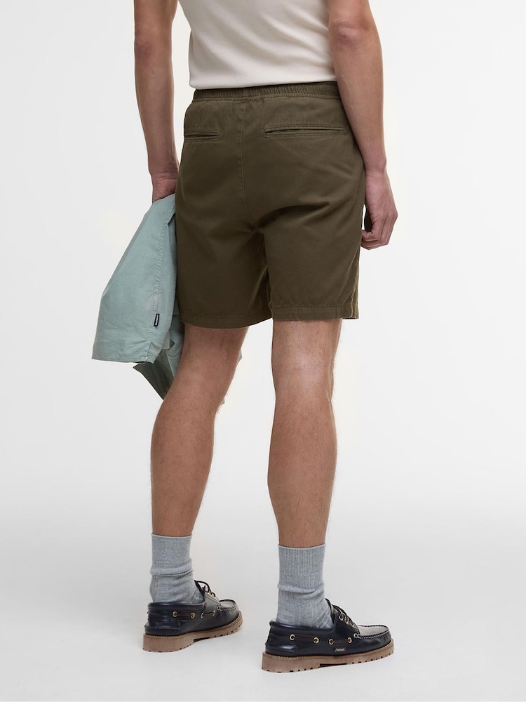 Barbour® Green Washed Oxford Relaxed 100% Cotton Shorts - Image 2 of 5