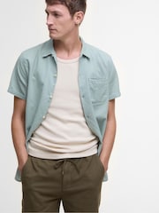 Barbour® Green Washed Oxford Relaxed 100% Cotton Shorts - Image 3 of 5