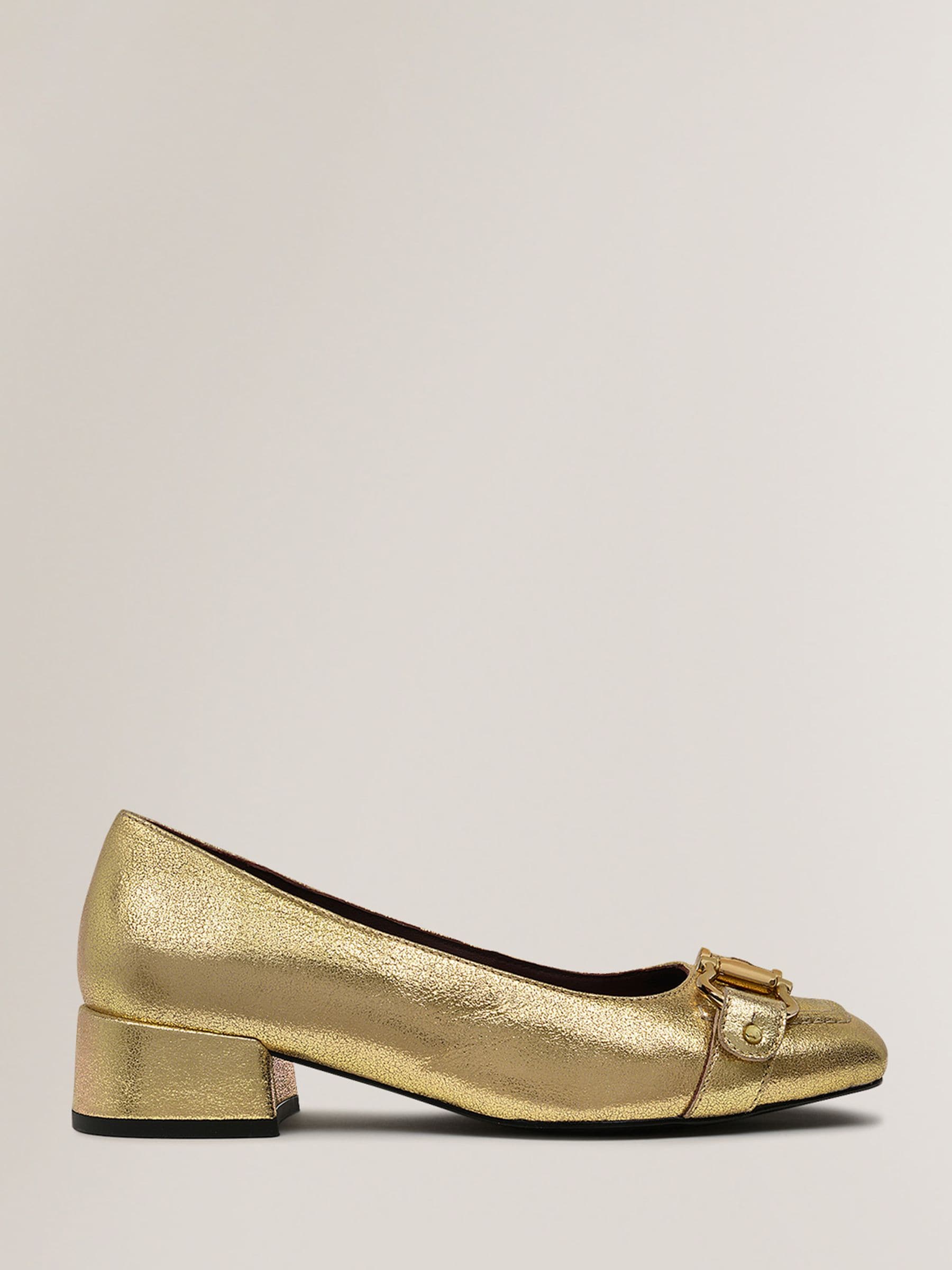 Buy Radley London Gold Linden Gardens Metallic Stirrup Court Shoes from Next Luxembourg
