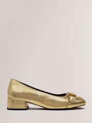 Radley Gold Linden Gardens Metallic Stirrup Court Shoes - Image 2 of 4