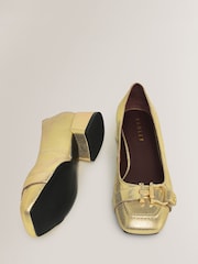 Radley Gold Linden Gardens Metallic Stirrup Court Shoes - Image 4 of 4