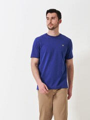 Crew Clothing Company Blue Classic Crew Neck 100% Cotton T-Shirt - Image 1 of 5
