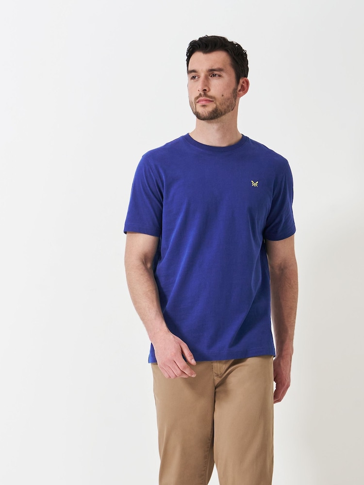 Crew Clothing Company Blue Classic Crew Neck 100% Cotton T-Shirt - Image 1 of 5