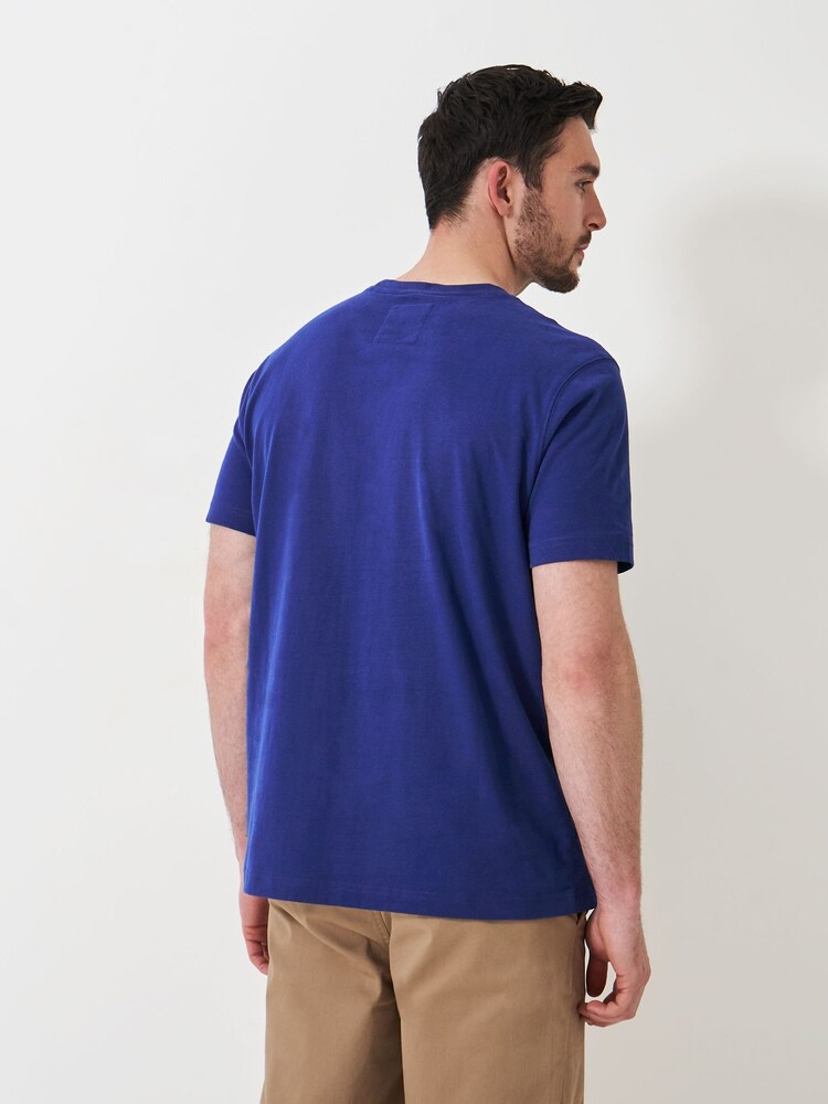 Crew Clothing Company Blue Classic Crew Neck 100% Cotton T-Shirt - Image 2 of 5