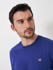 Crew Clothing Company Blue Classic Crew Neck 100% Cotton T-Shirt - Image 4 of 5