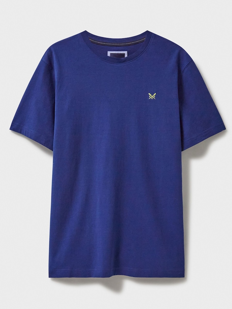 Crew Clothing Company Blue Classic Crew Neck 100% Cotton T-Shirt - Image 5 of 5