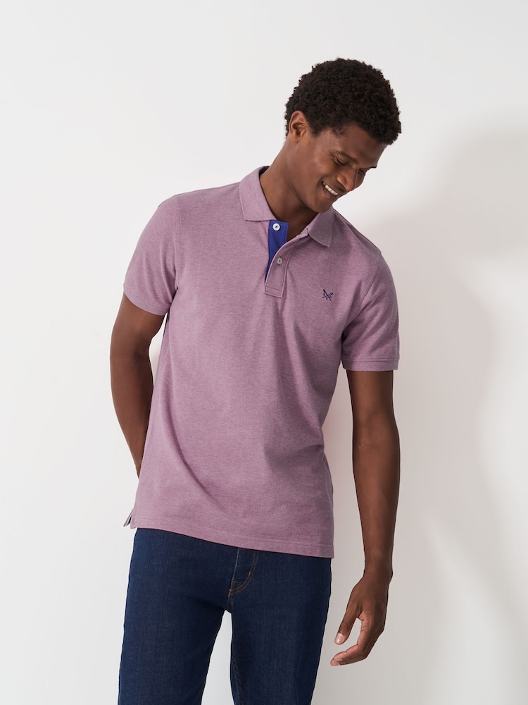 Crew Clothing Pink 100% Cotton Pique Polo Shirt - Image 1 of 5