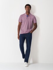 Crew Clothing Pink 100% Cotton Pique Polo Shirt - Image 3 of 5
