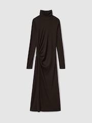Reiss Nile Gerüschtes Midi-Kleid aus Wolljersey - Bild 3 von 8