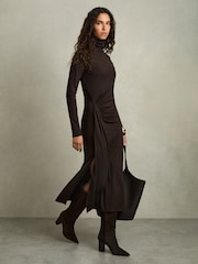 Reiss Nile Gerüschtes Midi-Kleid aus Wolljersey - Bild 4 von 8