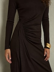 Reiss Nile Gerüschtes Midi-Kleid aus Wolljersey - Bild 6 von 8