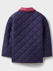 Crew Clothing Blue Contrast Cord Collar Quilted Jacket - Image 2 of 3