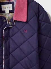 Crew Clothing Blue Contrast Cord Collar Quilted Jacket - Image 3 of 3