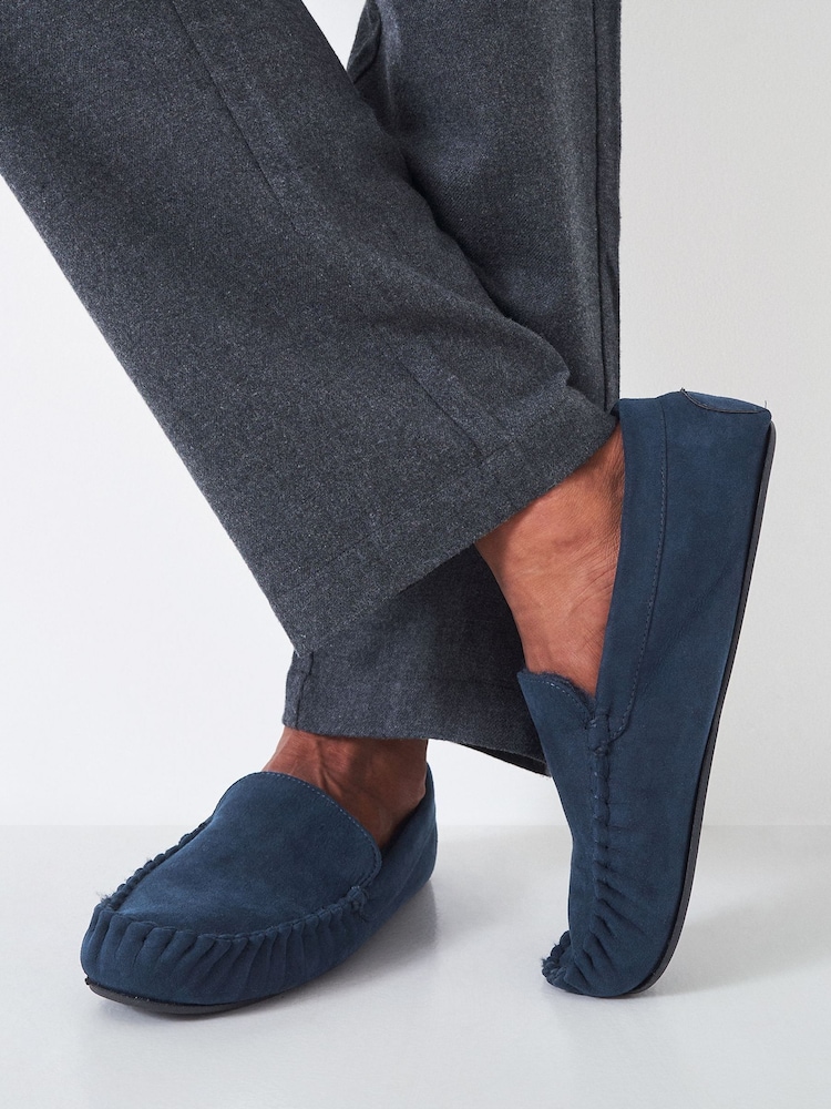 Crew Clothing Blue Moccasin Slippers - Image 2 of 4