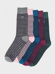 Crew Clothing Company Green Bamboo Socks Box 5 Pack - Image 1 of 2