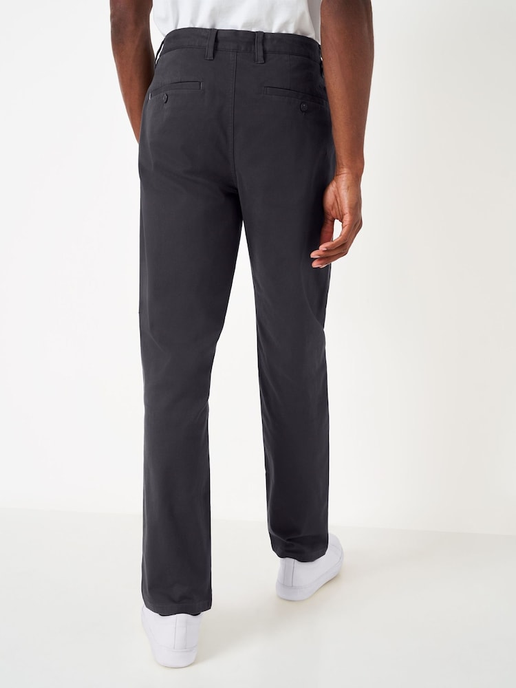 Crew Clothing Grey Straight Chinos - Image 2 of 4 Crew Clothing Grey Straight Chinos - Image 2 of 4