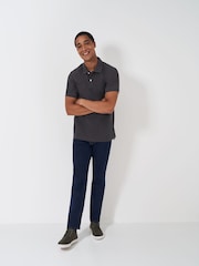Crew Clothing Grey Black 100% Cotton Pique Polo Shirt - Image 3 of 4