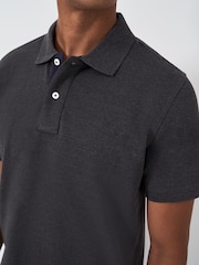 Crew Clothing Grey Black 100% Cotton Pique Polo Shirt - Image 4 of 4