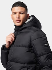 Flyers Mens Wide Baffle Puffer Black Jacket - Image 3 of 12