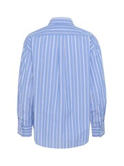 Soaked in Luxury Blue 100% Cotton Slmerona Striped Button Up Shirt - Image 6 of 6