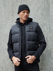 Flyers Mens Wide Baffle Black Gilet - Image 1 of 5