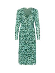 Soaked in Luxury Green Slaldora V-Neck Mesh Long Sleeve Dress - Image 5 of 6