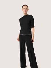 Soaked in Luxury SLBuranna 100% Cotton High Neck Short Sleeve Black T-Shirt - Image 3 of 6
