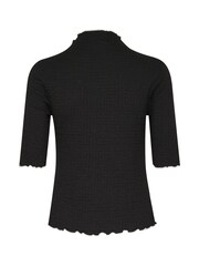 Soaked in Luxury SLBuranna 100% Cotton High Neck Short Sleeve Black T-Shirt - Image 6 of 6