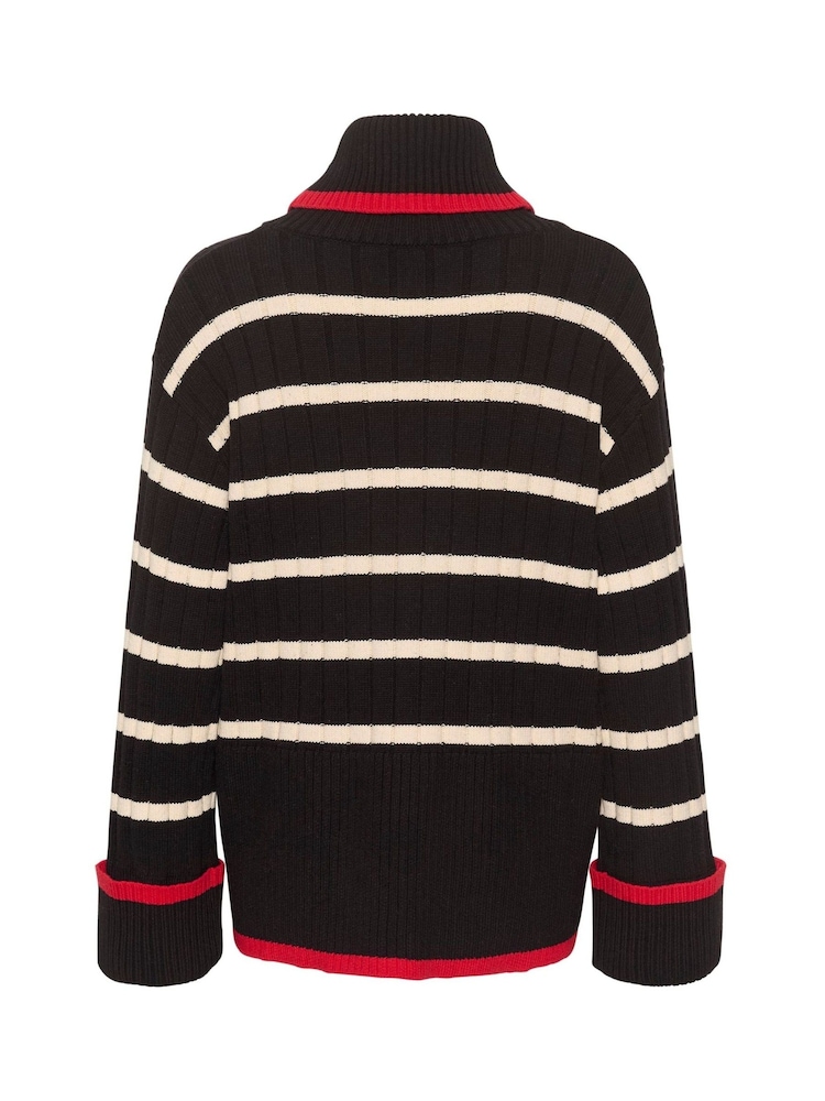 Soaked in Luxury Slmusling Rollneck Rib Knit Pullover Black Jumper - Image 6 of 6
