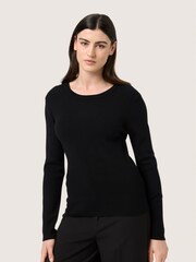 Soaked in Luxury Slim Fit SLSina Round Neck Pullover Black Top - Image 1 of 6