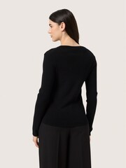 Soaked in Luxury Slim Fit SLSina Round Neck Pullover Black Top - Image 2 of 6