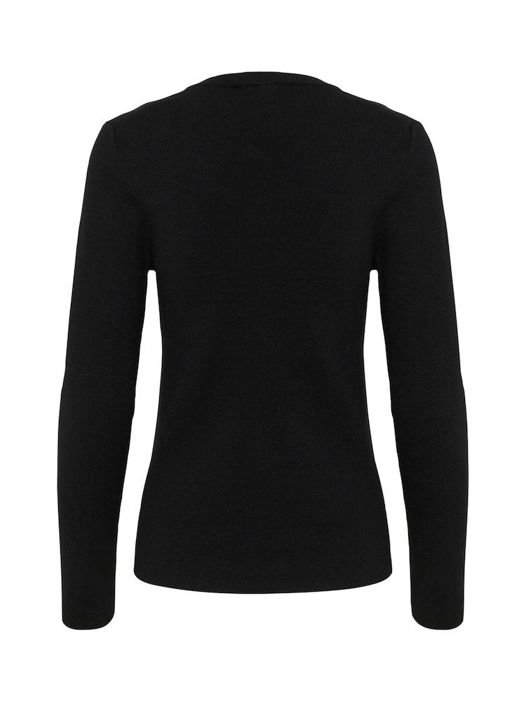 Soaked in Luxury Slim Fit SLSina Round Neck Pullover Black Top - Image 6 of 6