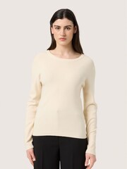 Soaked in Luxury Slim Fit SLSina Round Neck Pullover White Jumper - Image 1 of 6