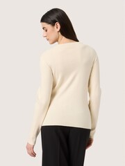 Soaked in Luxury Slim Fit SLSina Round Neck Pullover White Jumper - Image 2 of 6