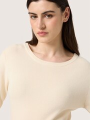 Soaked in Luxury Slim Fit SLSina Round Neck Pullover White Jumper - Image 3 of 6