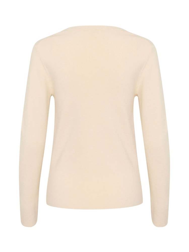 Soaked in Luxury Slim Fit SLSina Round Neck Pullover White Jumper - Image 6 of 6