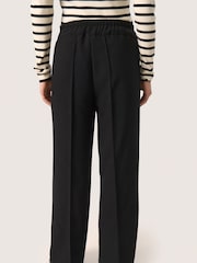 Soaked in Luxury Sleureka Wide Leg Elastic Waist Black Trousers - Image 2 of 6