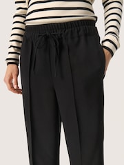 Soaked in Luxury Sleureka Wide Leg Elastic Waist Black Trousers - Image 3 of 6