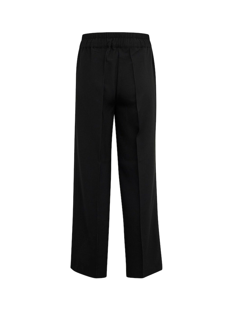 Soaked in Luxury Sleureka Wide Leg Elastic Waist Black Trousers - Image 6 of 6