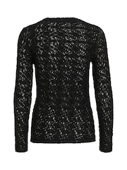 Soaked in Luxury Slim Fit SLMaleve Skylara Lace Black T-Shirt - Image 6 of 6