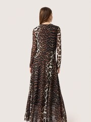 Soaked in Luxury SLVarine Leopard Print Long Sleeves Jersey Maxi Brown Dress - Image 2 of 6