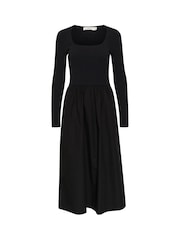 Soaked in Luxury Slsimone Square Neck Long Sleeve Black Dress - Image 5 of 6